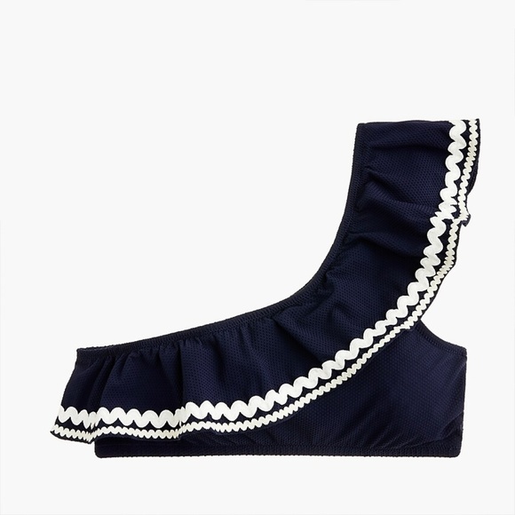 NWT J. Crew One Shoulder Pique Rickrack Bikini Top - Picture 4 of 4